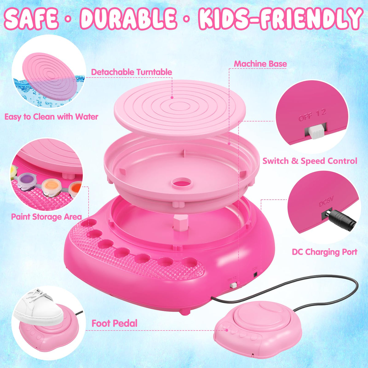 Weilim detachable turntable and apron help keep clothes clean