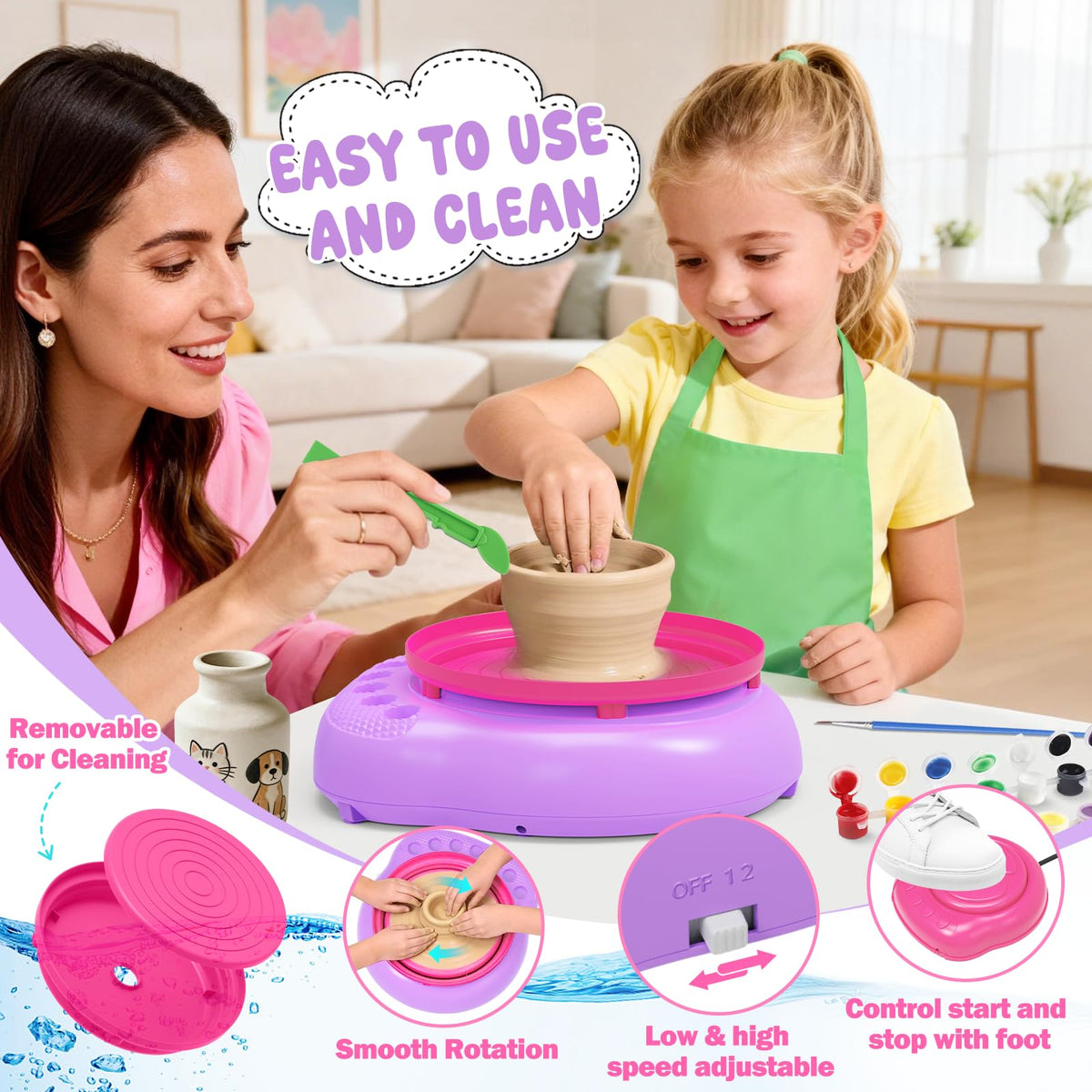 Weilim Pottery Wheel sculpting tools included for precise shaping