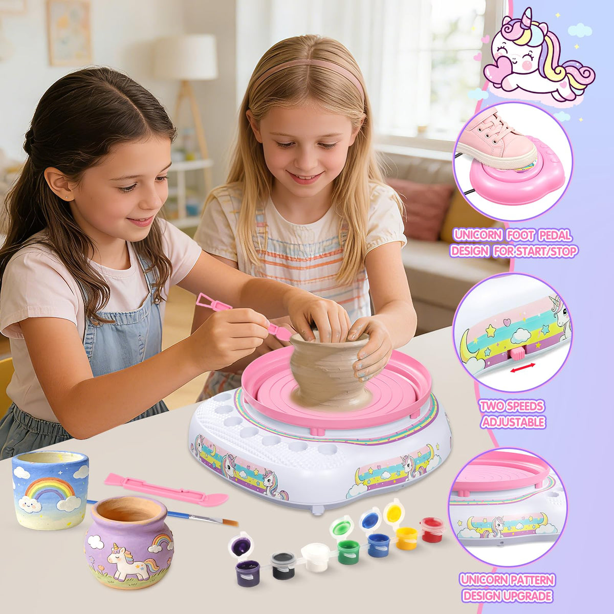 Weilim vibrant paint colors palette for bright, personalized pottery pieces.