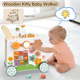 Weilim wooden baby walker adjustable height to grow with your child