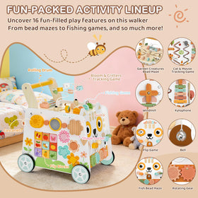 Weilim wooden baby walker bead maze engages little hands and boosts dexterity