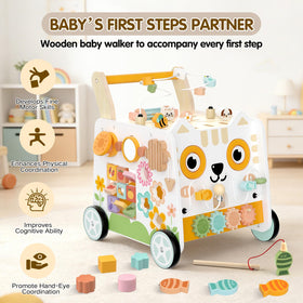 Weilim wooden baby walker shape sorter supports early spatial reasoning and problem solving