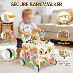 Weilim wooden baby walker includes xylophone for musical discovery and sound awareness