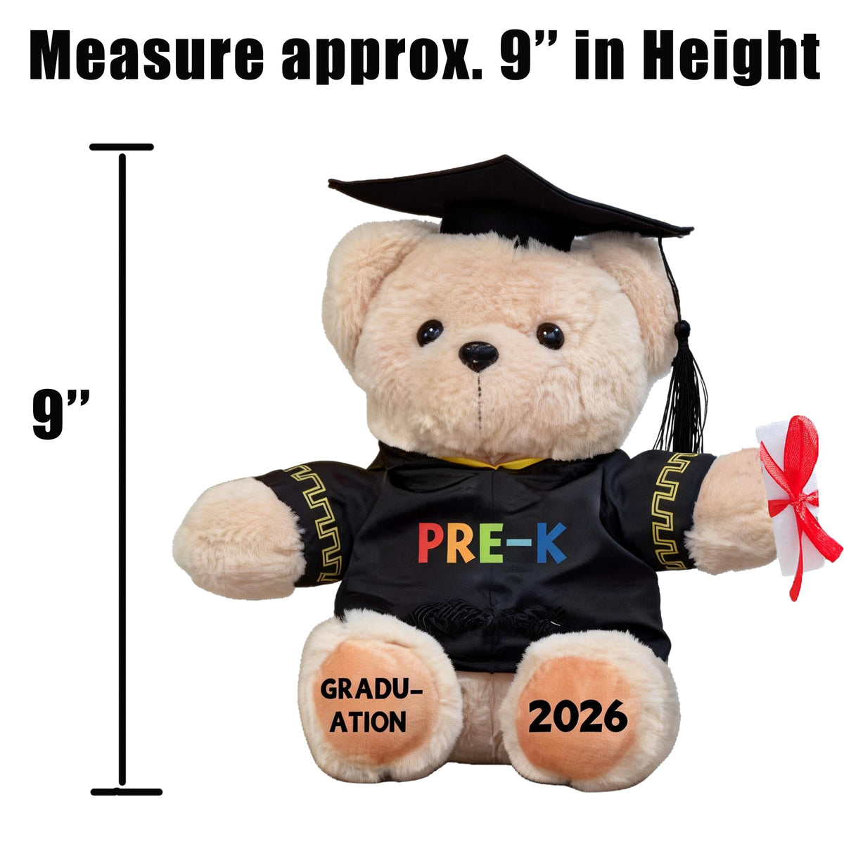 Weimaro PRE-K Graduation bear compact 9-inch size ideal for kids' shelves