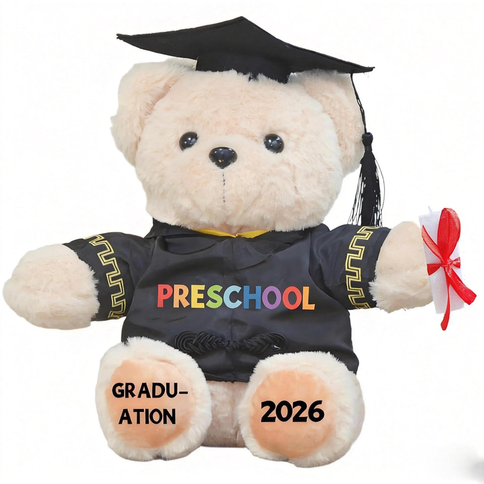 Weimaro preschool graduation bear 9-inch plush keepsake for kids.