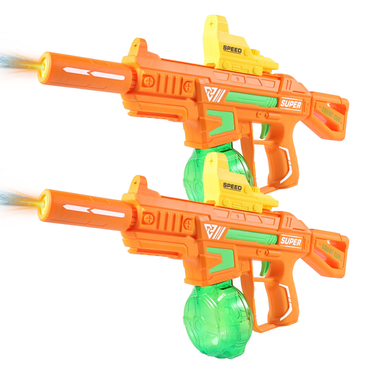 Weirtoya 2pcs electric water gun with vibrant design for lively outdoor battles.