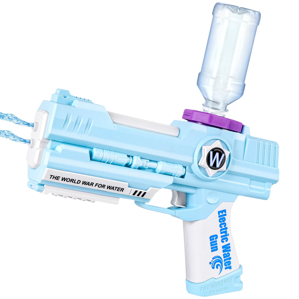 Weirtoya electric water gun with dual nozzle for faster splash action during battles