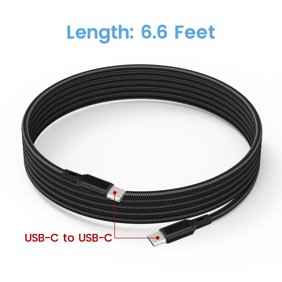 Includes wall charger and 6.6 ft USB-C to USB-C cable by Weishan.