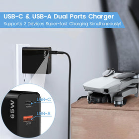 Weishan PD65W charger showing broad DJI compatibility for multiple models.