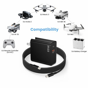 Weishan PD65W USB-C to USB-C cable, braided and durable for field charging.