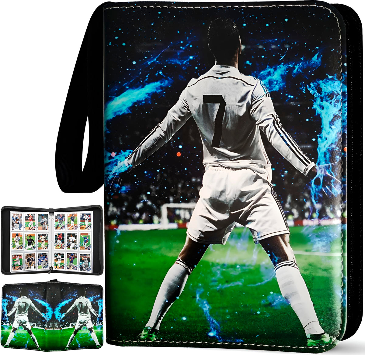 Welcomeella Soccer Card Binder 900 Pockets cover view showing protective design for cards.