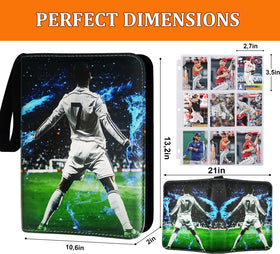 Welcomeella Soccer Card Binder interior with nine-pocket pages for organized card sorting.