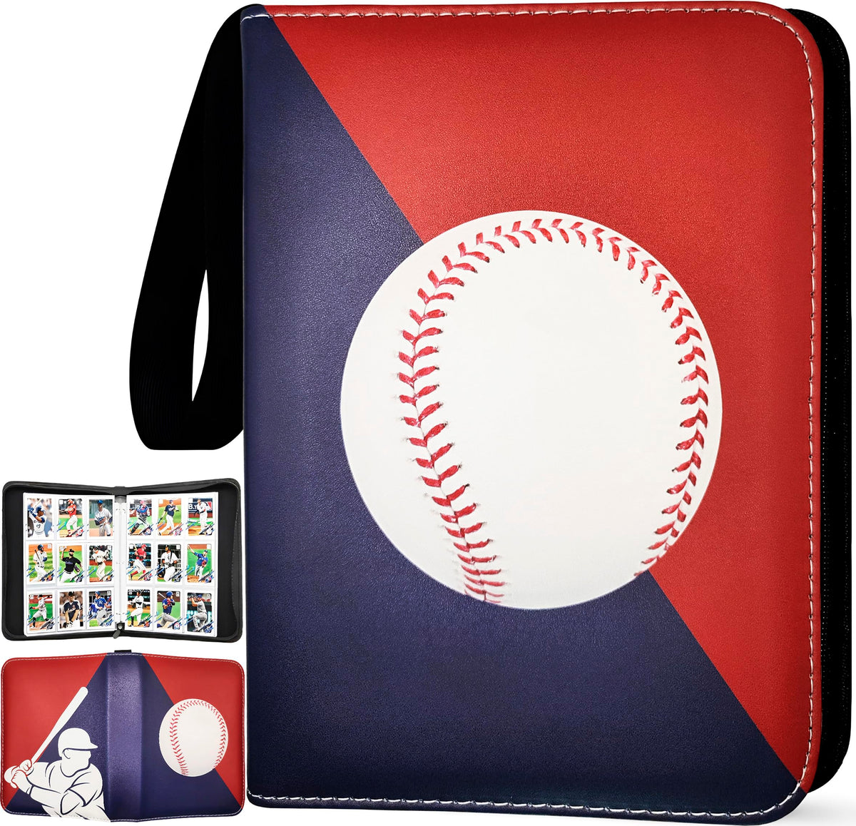Welcomeella baseball card binder 900 pockets front view for organized collection protection.
