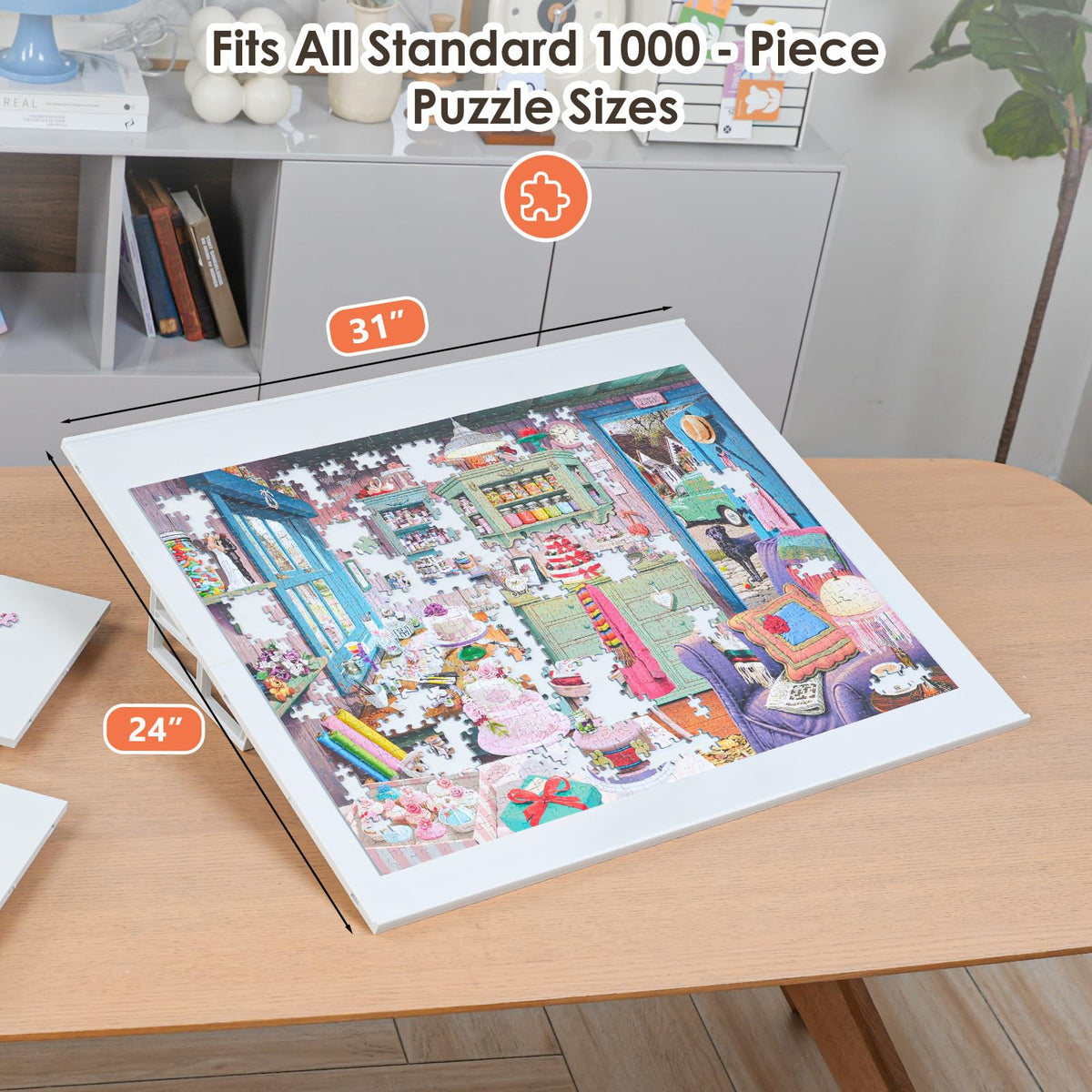 WELGEE 78x62 cm work area fits most 1000-piece puzzles