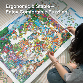 WELGEE ergonomic sloped edge reduces wrist stress during long puzzling sessions.