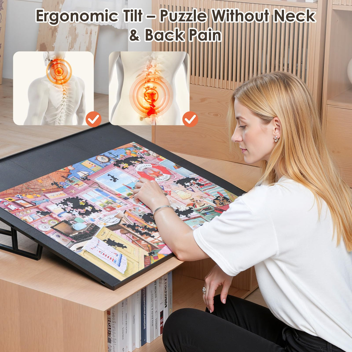 WELGEE lightweight puzzle board stand ready for transport