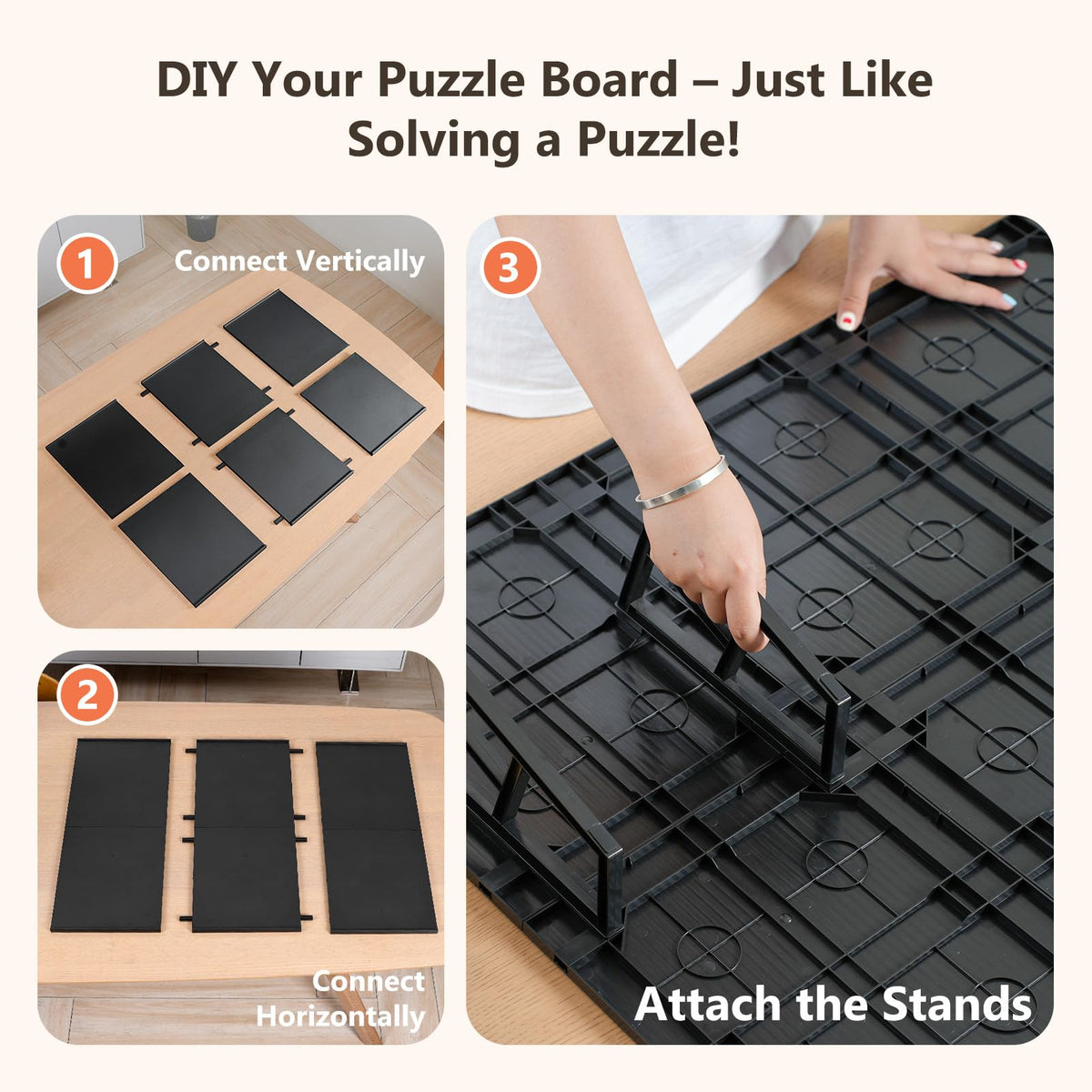 WELGEE puzzle board fits most 1000-piece puzzles in a 31 by 24 inch area