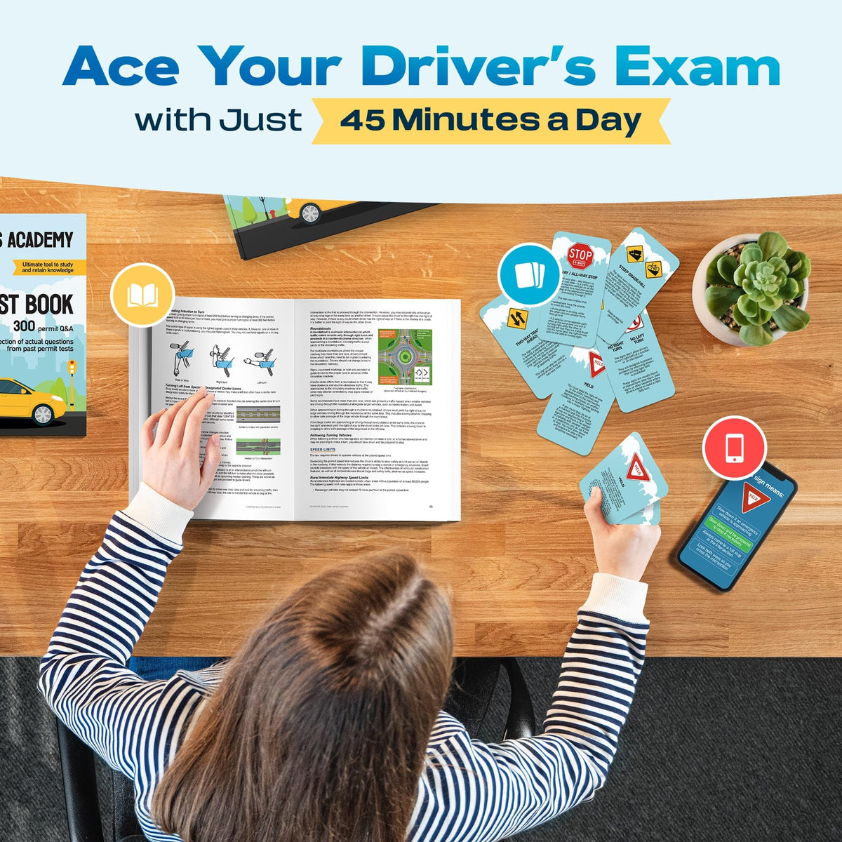 WELL BALANCED Teen studying with kit, ideal gift for new drivers.