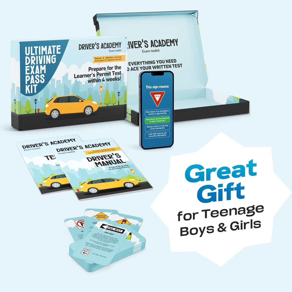 WELL BALANCED Test Book preview, practice questions for driving readiness.