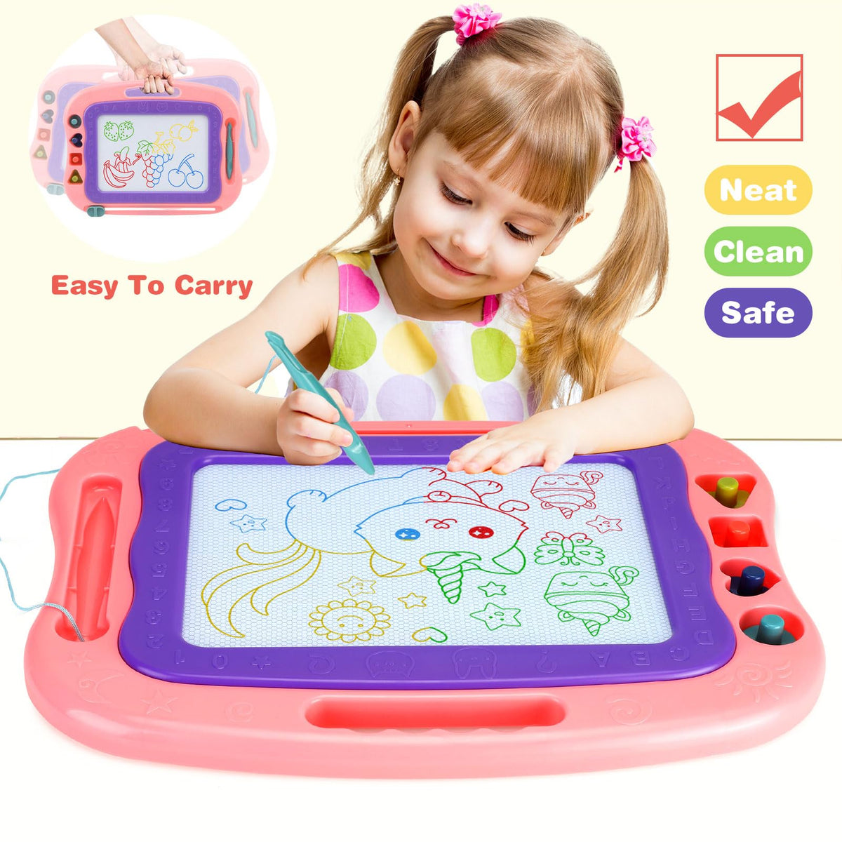 Wellchild erasable drawing board color zones help kids explore colors on demand.