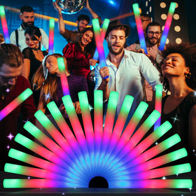 Wellent 64-pack foam glow sticks in packaging, ideal for bulk event planning.