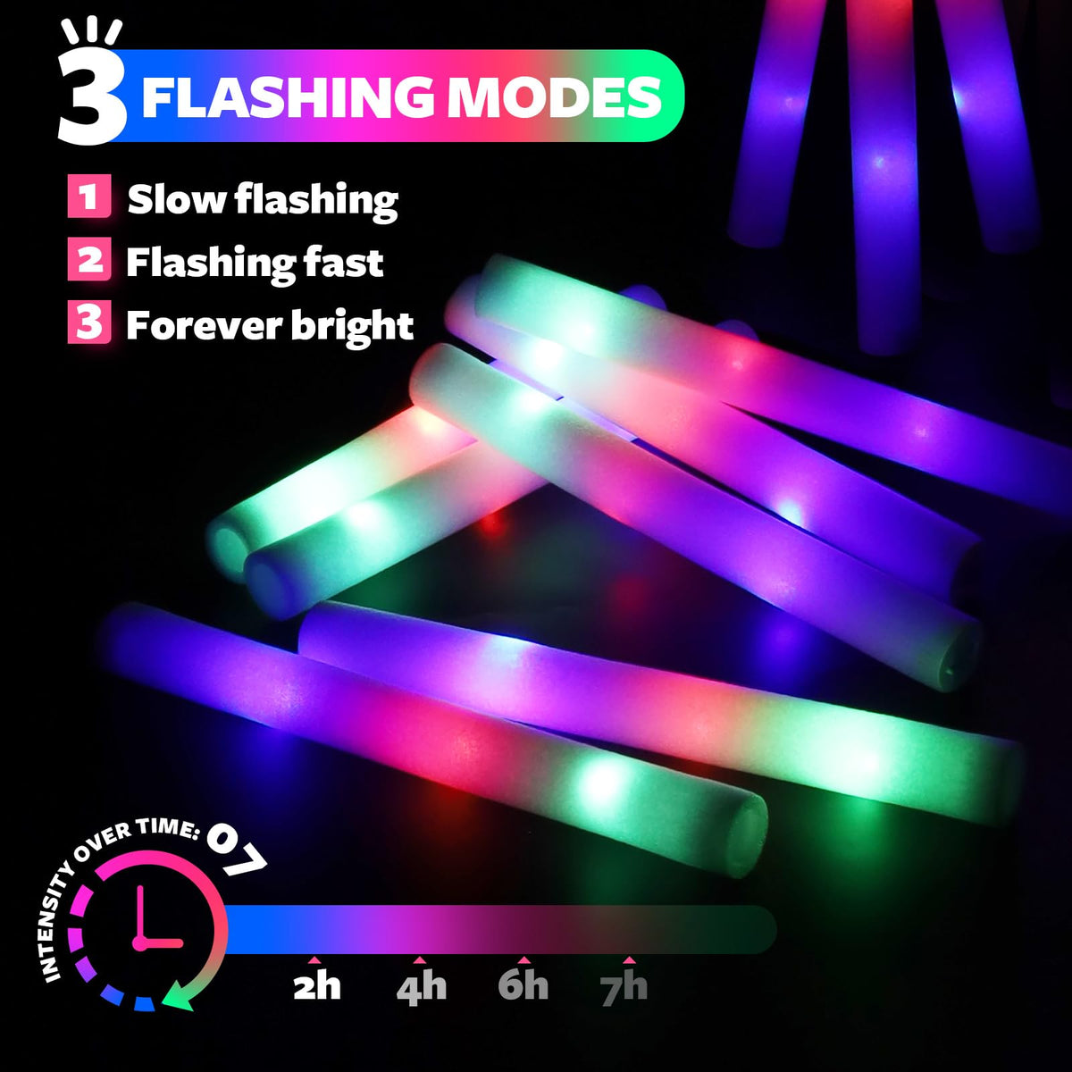 Wellent bendable foam glow sticks for creative centerpieces and props