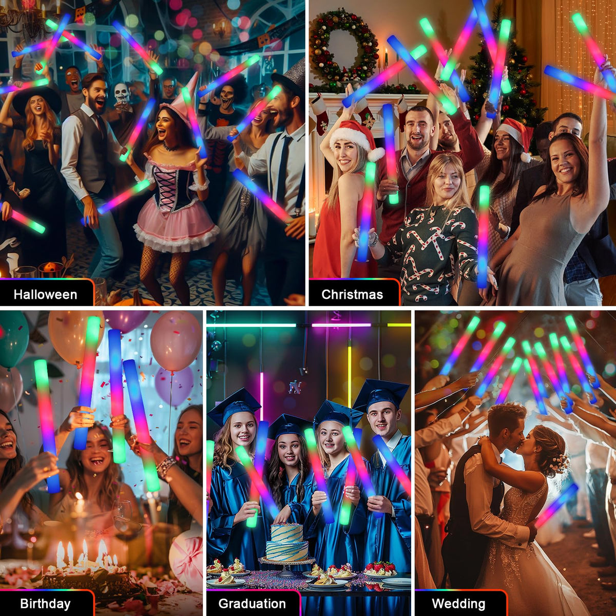 wellent LED foam stick ideal for graduation events and club nights