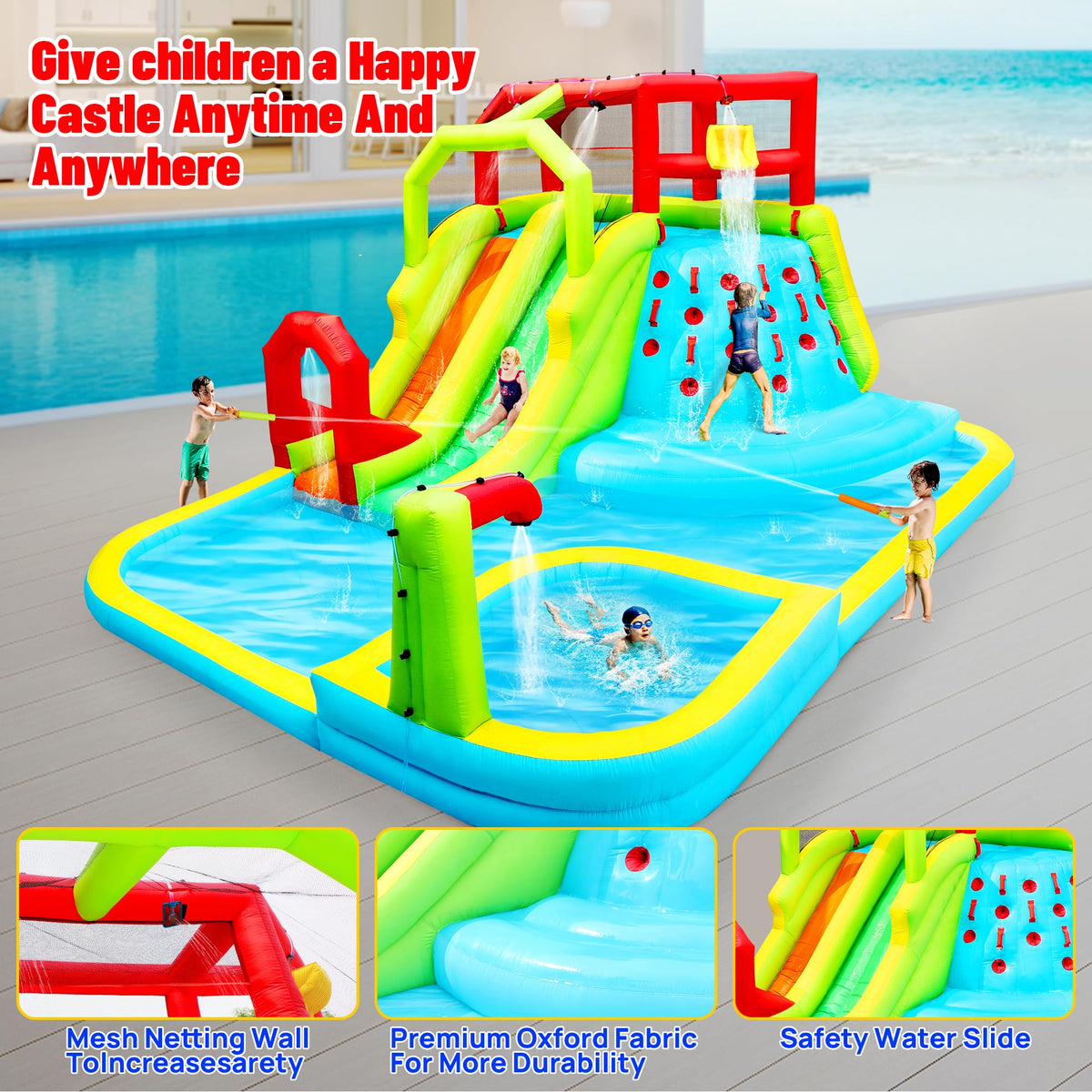 WellFUNTIME backyard hose connection demonstrates fast, convenient inflation
