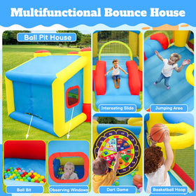 WellFUNTIME bounce house dart game corner enables safe target practice for kids