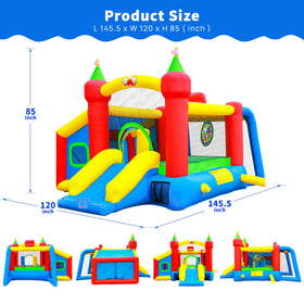 WELLFUNTIME bounce house with blower providing steady airflow during use