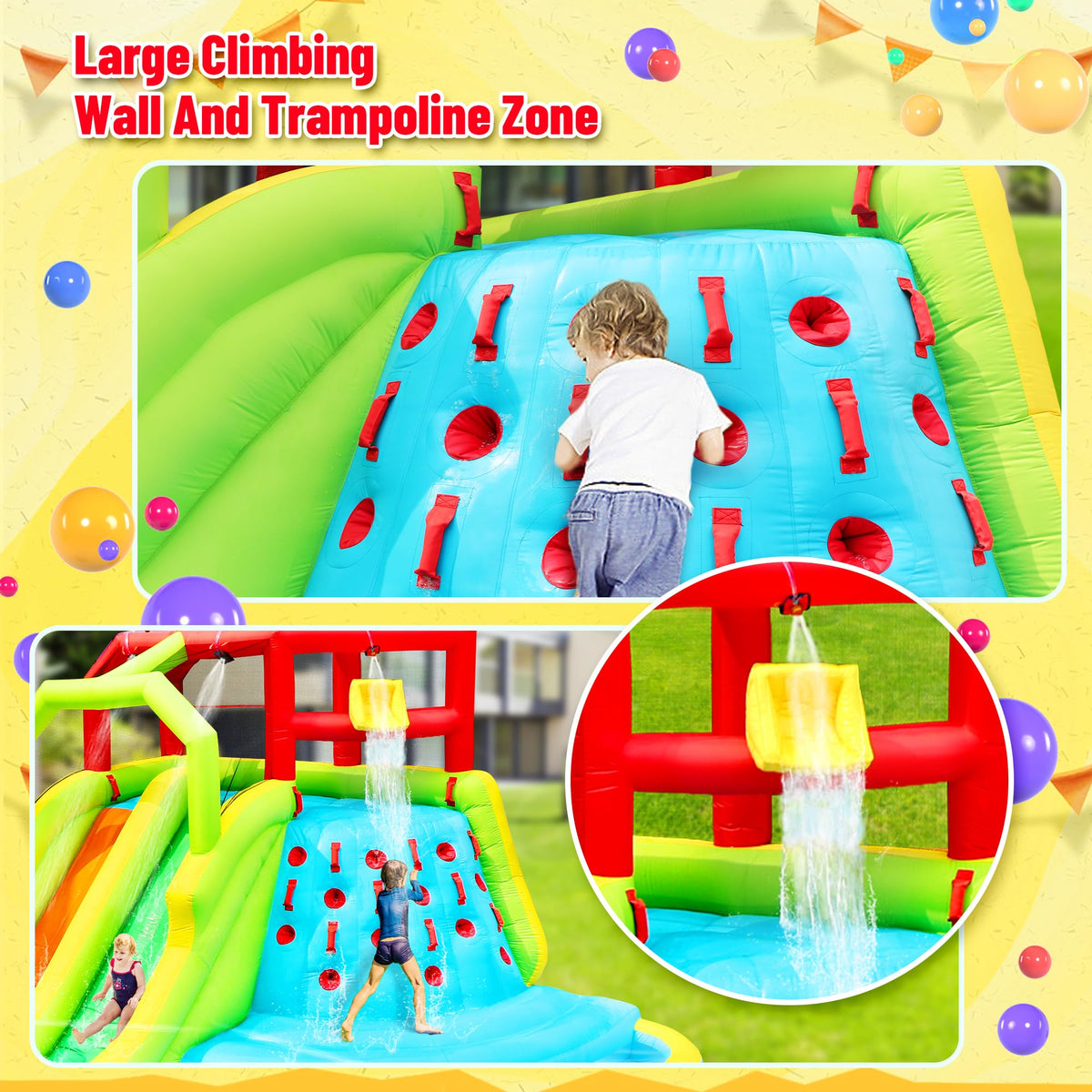 WellFUNTIME bouncy castle corner view for imaginative play and fairy-tale vibes
