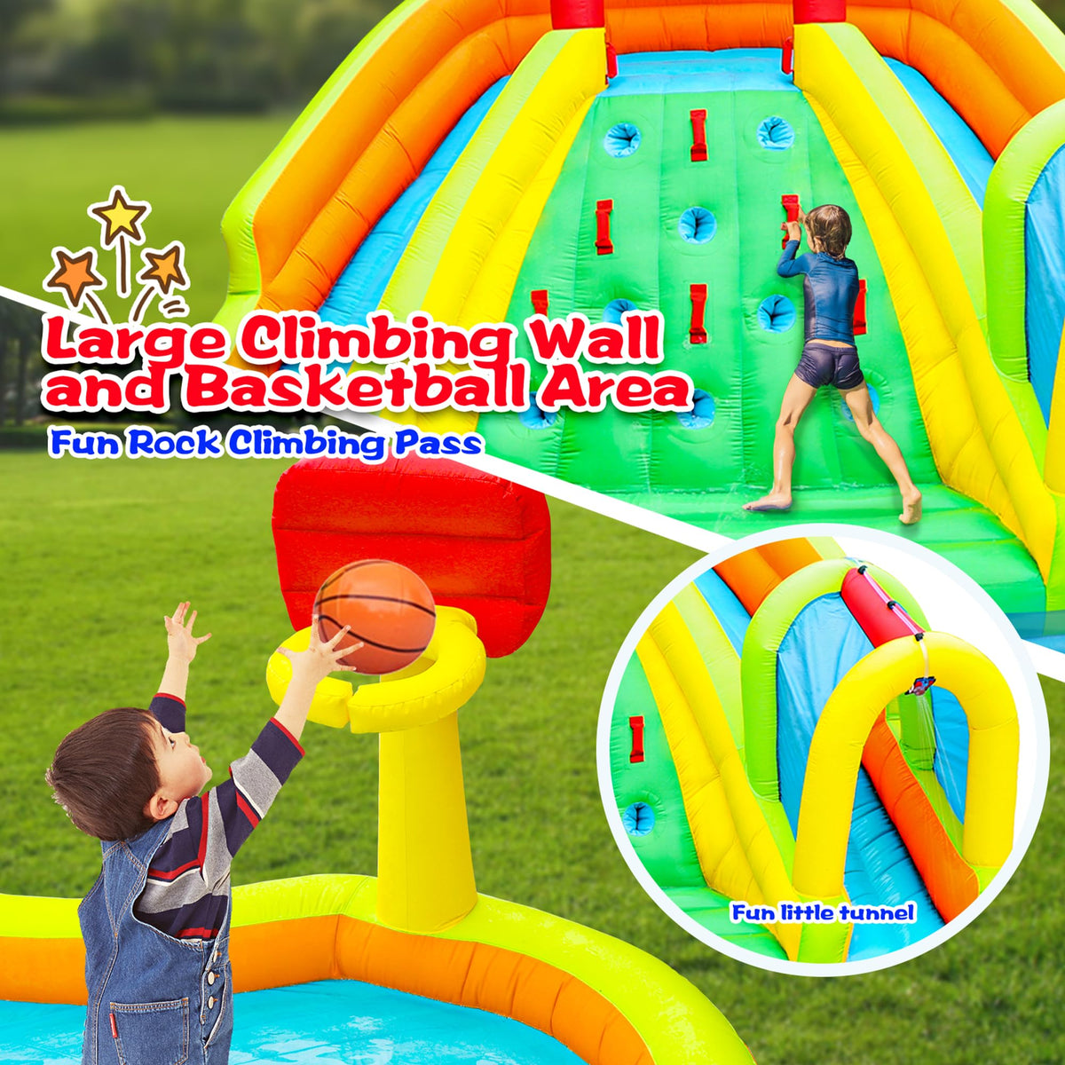 WELLFUNTIME climbing wall and ladder encouraging active climbing and confidence