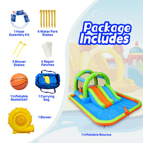 WellFuntime double slides provide thrilling splash landings for kids' outdoor parties