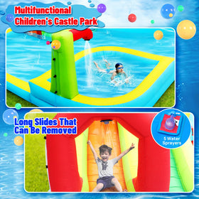 WellFUNTIME dual water slides and pool boost energetic sibling fun and social play