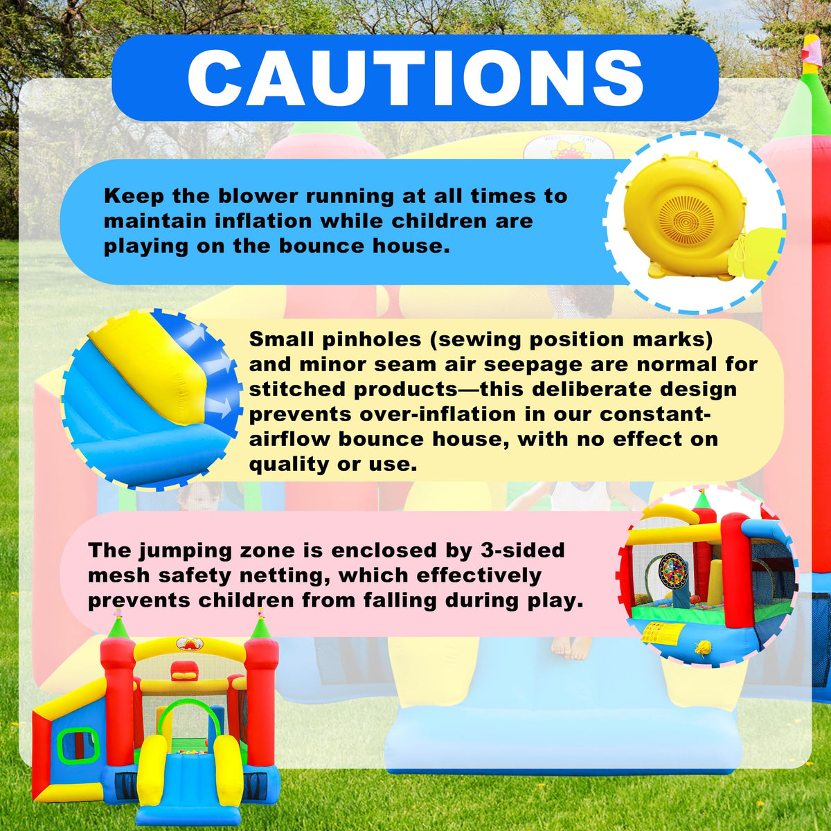 WELLFUNTIME durable puncture-resistant fabric for long-lasting fun