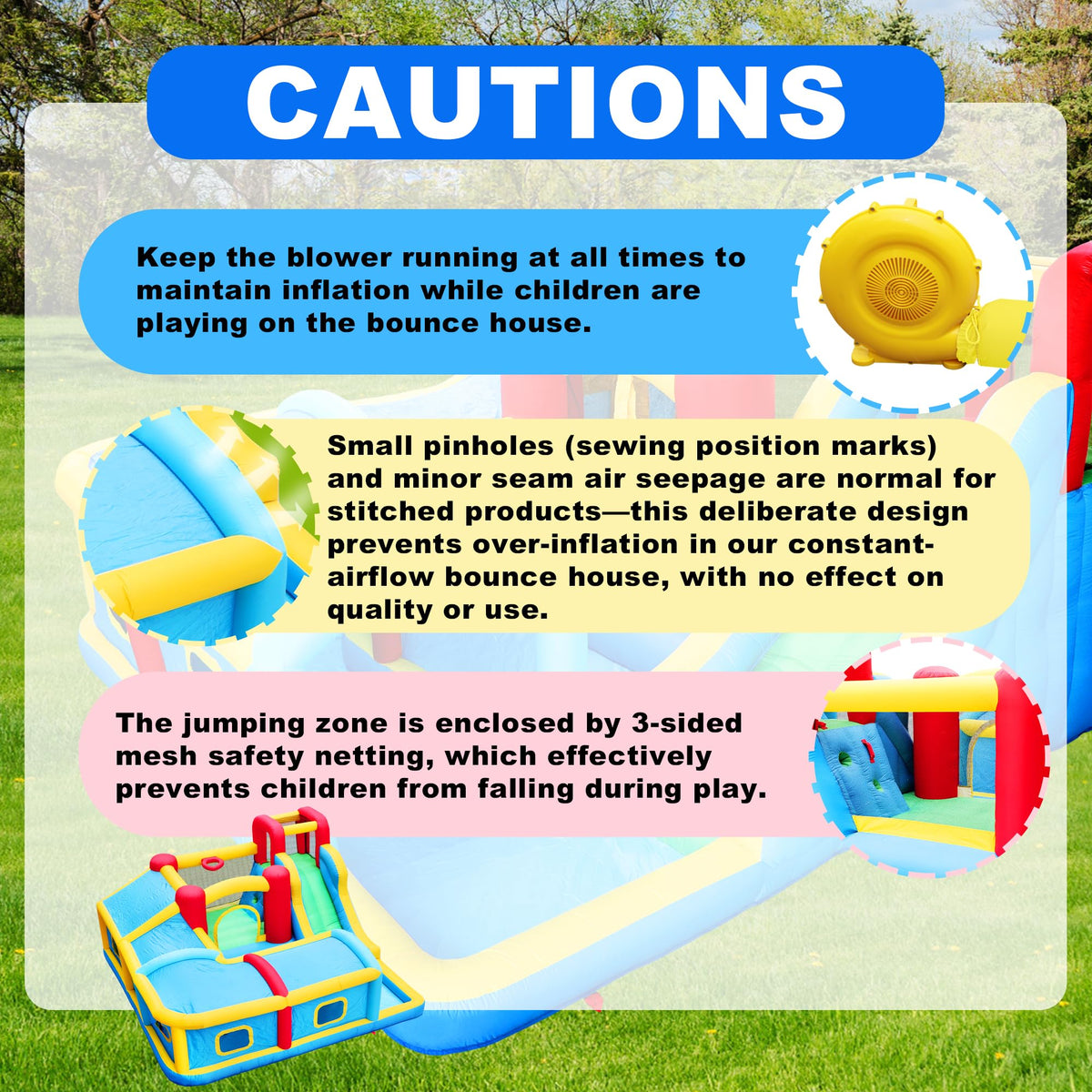 WELLFUNTIME safety mesh net helps protect children during vigorous play.