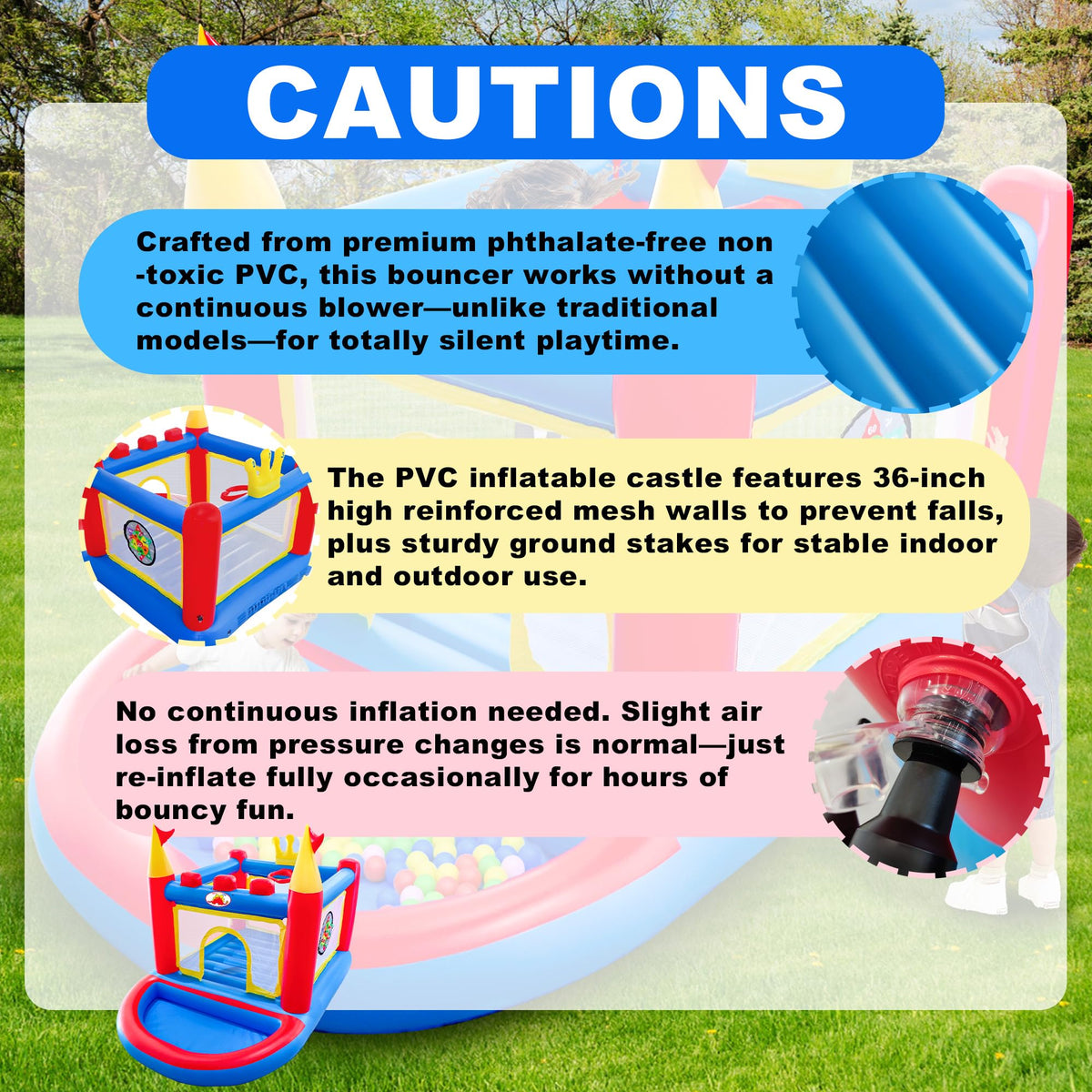 WELLFUNTIME safety nets and reinforced seams support durable family fun