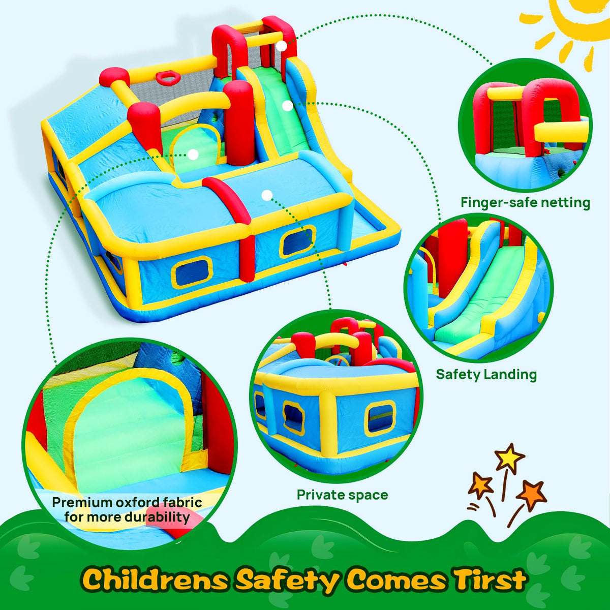 WELLFUNTIME slide offers quick, exciting descents during backyard parties.