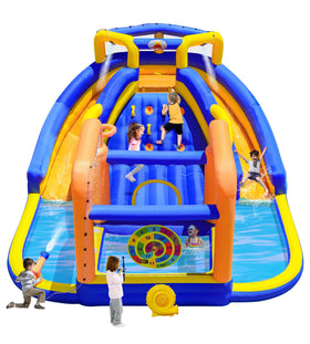 WellFuntime inflatable water slide main view for kids' outdoor play.