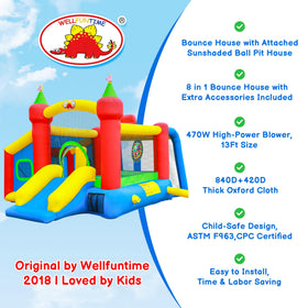 WELLFUNTIME jumping castle slide feature ideal for group play