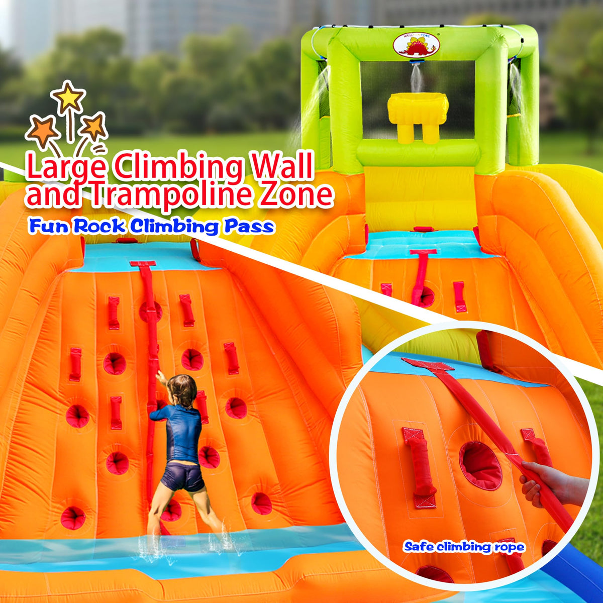 WellFUNTIME climbing wall with rope promotes active play and climbing confidence.