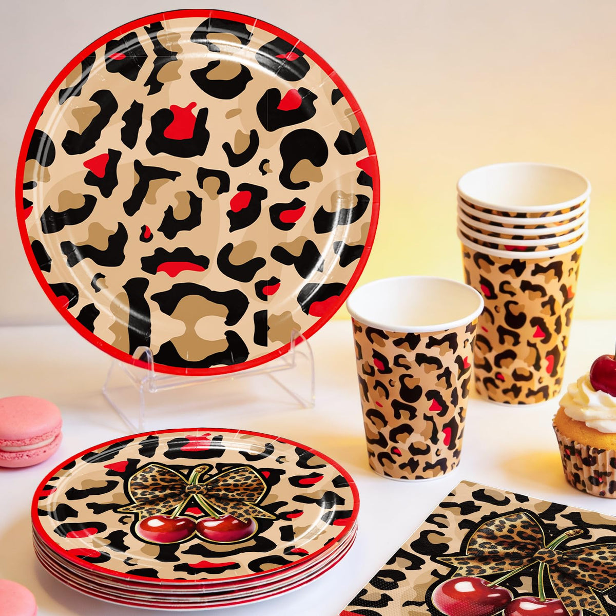Wellspar cherry tableware set provides sturdy, cohesive serving for the party.