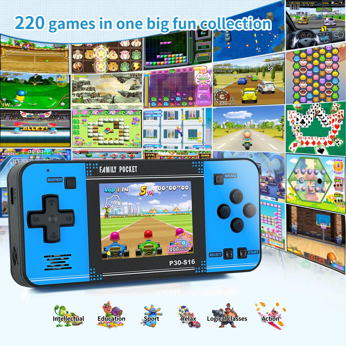 WELLST·G 3-inch screen for bright retro gaming on the go.