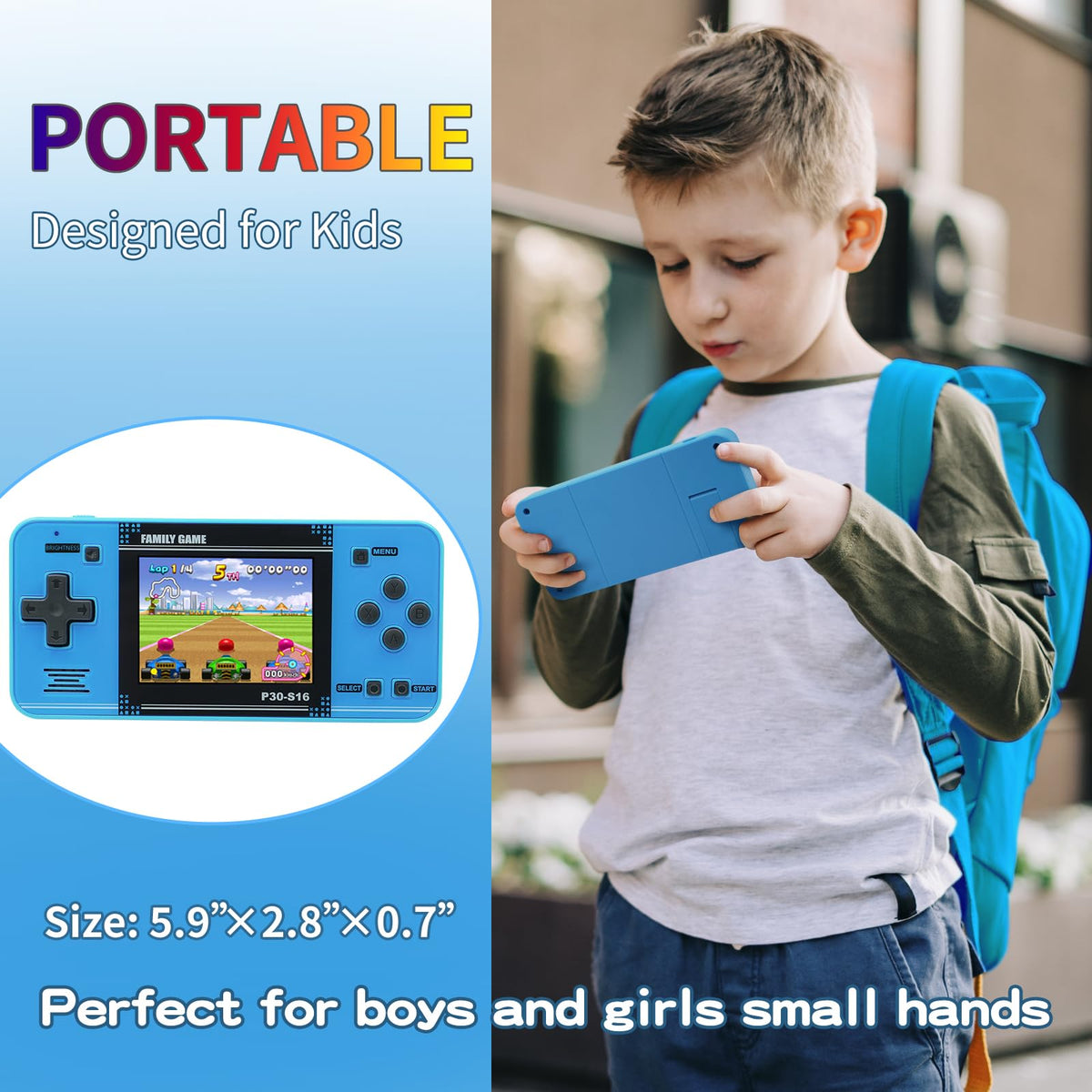 WELLST·G handheld game blue controls, ergonomic layout supports precise input and easy use.