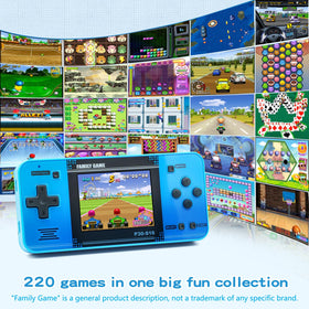 WELLST·G handheld game blue side view; compact portability ideal for travel and quick games.