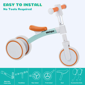 Welspo blue frame detail, lightweight aluminum for durability.