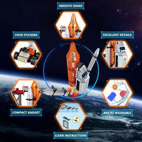 WEMEMORN Space Exploration Shuttle instruction book guides easy assembly.