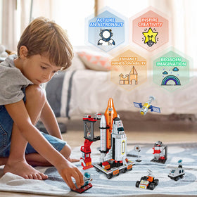 WEMEMORN Space Exploration Shuttle sticker sheet adds vibrant detail to builds.