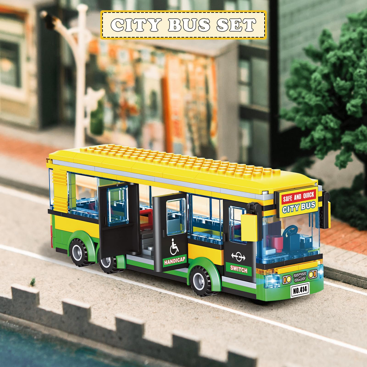 WEMEWEME City Bus LEGO-compatible bricks ensure easy mix with existing sets.