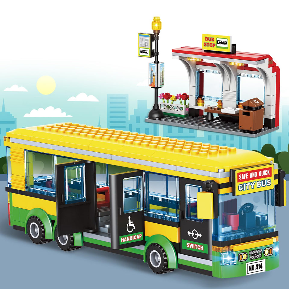 WEMEWEME City Bus pushable bus for interactive play and display.